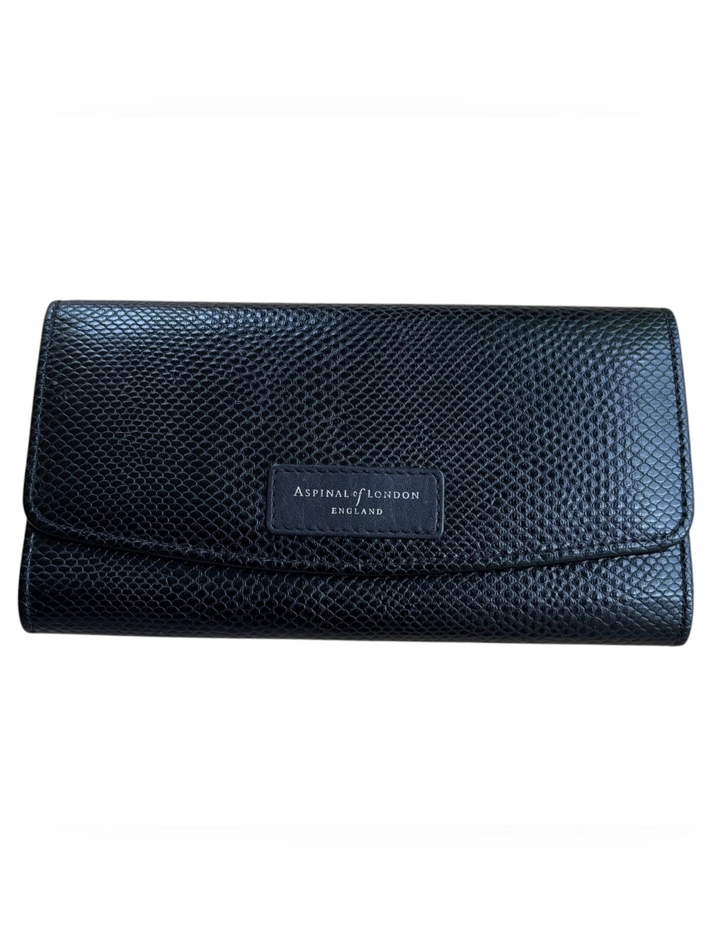 ASPINAL OF LONDON Classic Black Embossed Leather Wallet